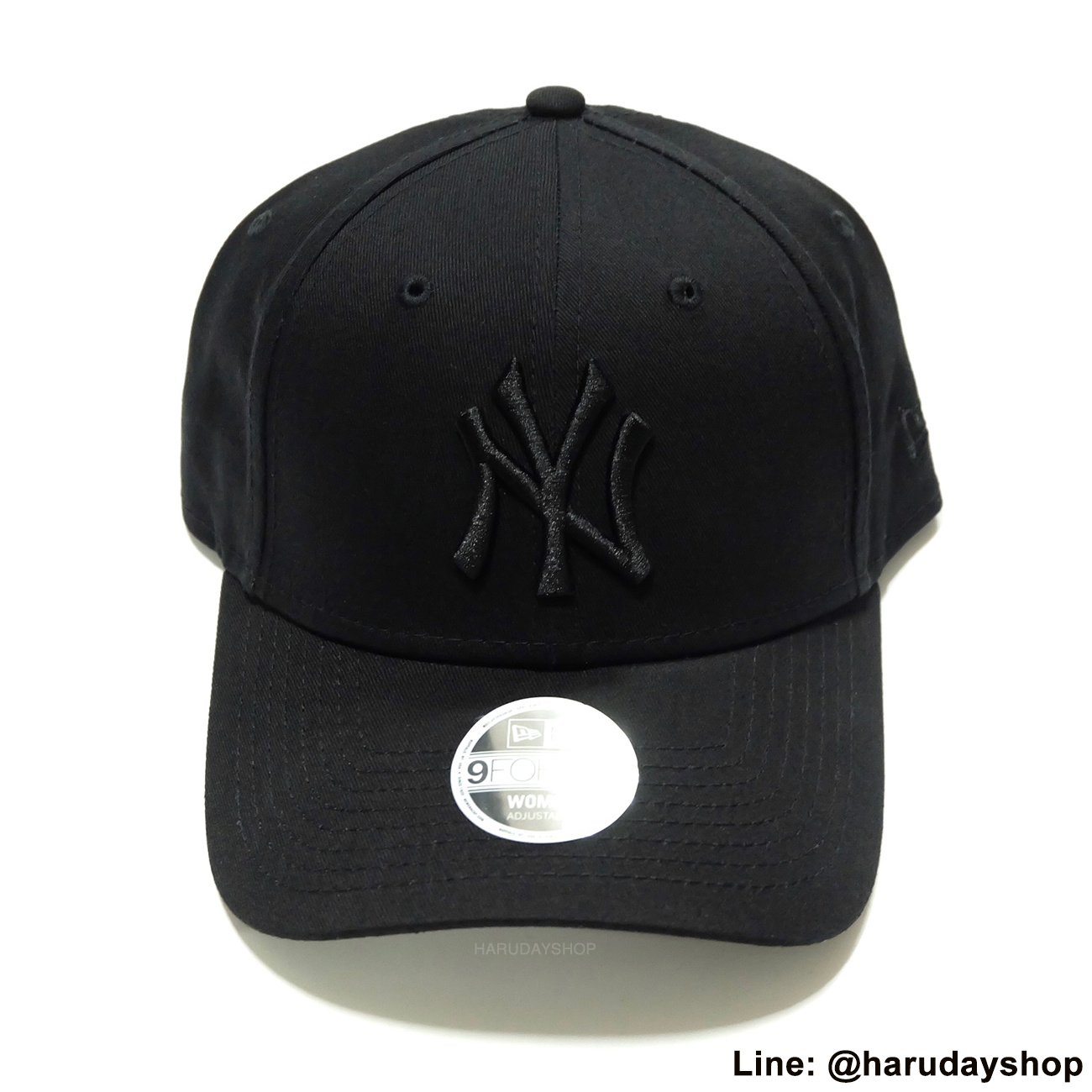 หมวก NY แบรนด์ NEW ERA สีดำปักดำ