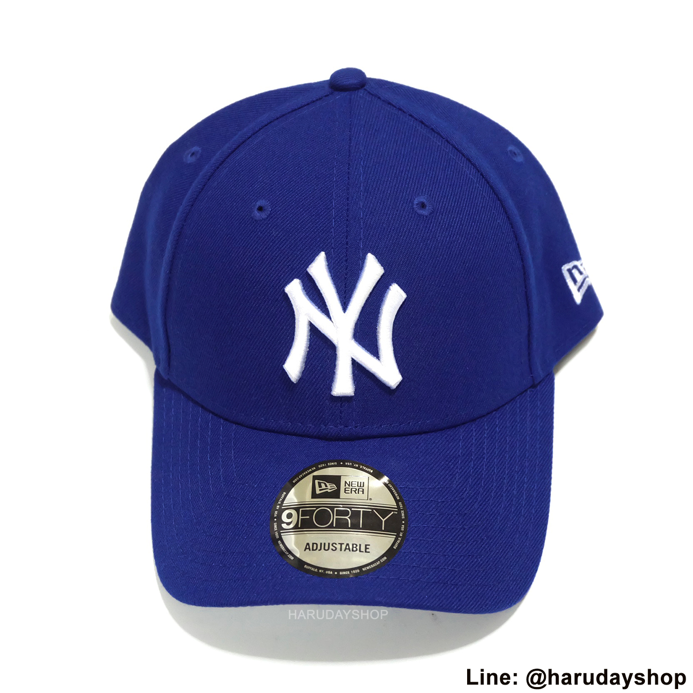 หมวก NY แบรนด์ NEW ERA สีน้ำเงินปักขาว