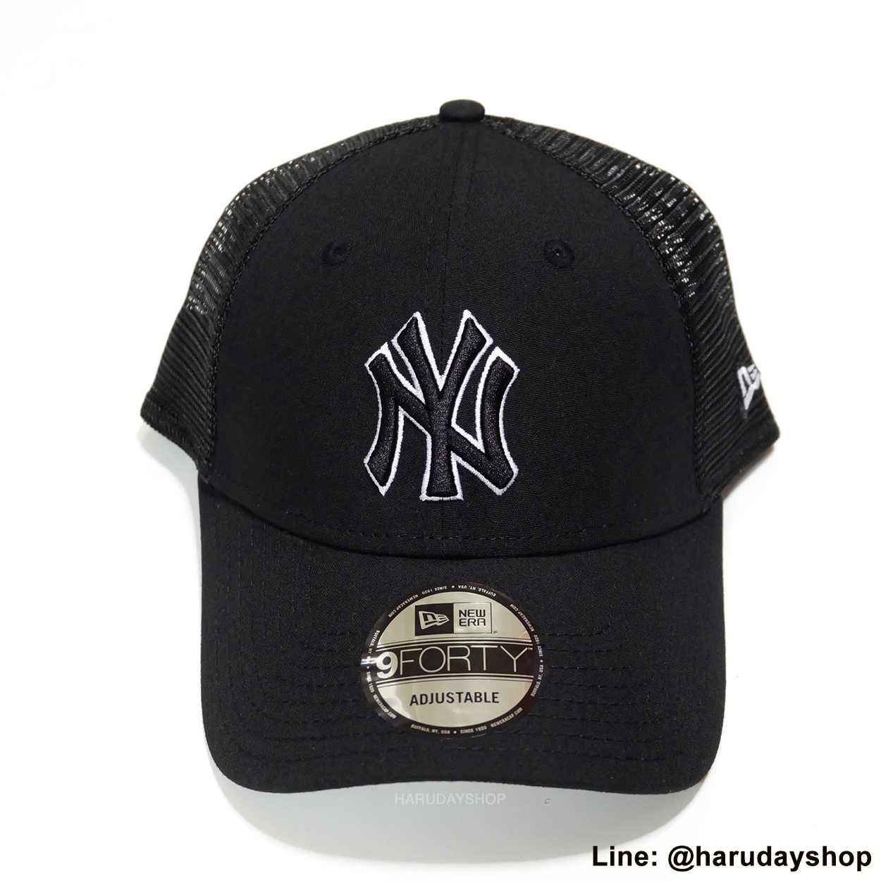 หมวก NY แบรนด์ NEW ERA สีดำ (ด้านหลังตาข่าย)