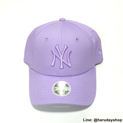 หมวก NY แบรนด์ NEW ERA สีม่วงปักม่วง - Image 2