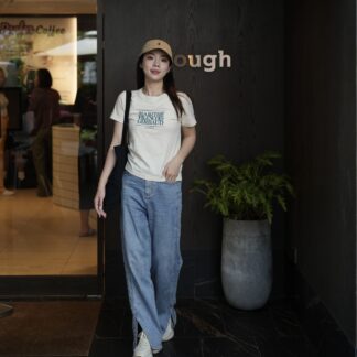 เสื้อ MARITHE สีLight Beige (W CLASSIC LOGO TEE)