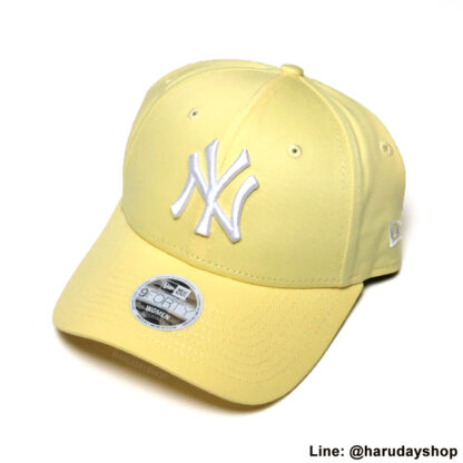 หมวก NY แบรนด์ NEW ERA สีเหลืองปักขาว