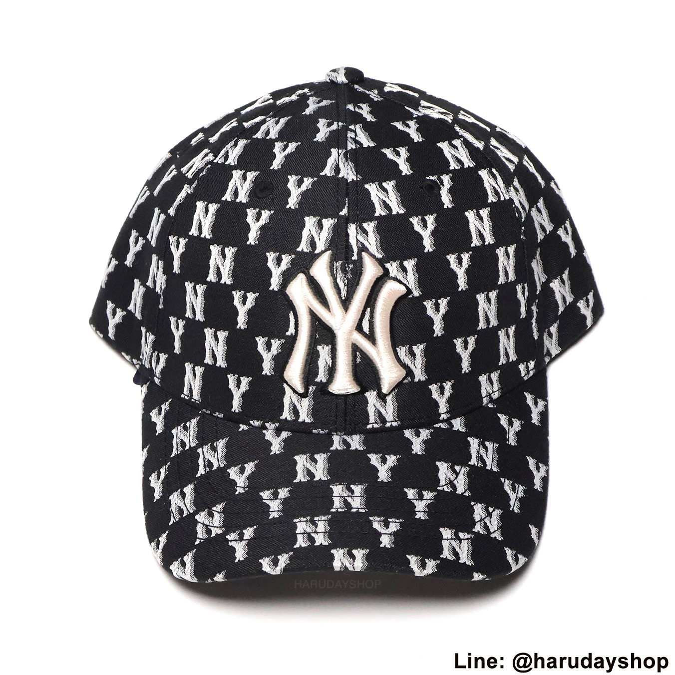 หมวก NY แบรนด์ MLB KOREA สีดำ ลาย Monogram