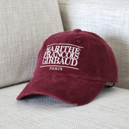 หมวก MARITHE สีBurgundy (CORDUROY CLASSIC LOGO CAP)
