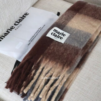 ผ้าพันคอ marie claire สีน้ำตาล