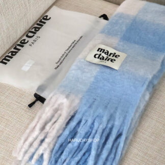 ผ้าพันคอ marie claire สีฟ้า