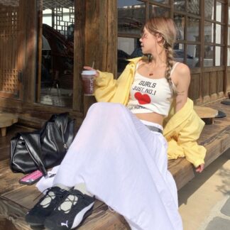 เสื้อ GURLS JUST SLEEVELESS TOP สีขาว